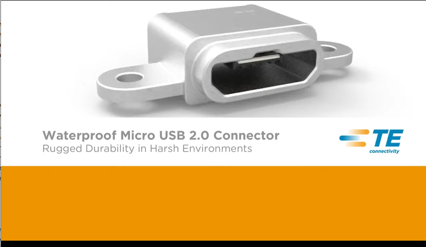 应对严酷环境的利器：TE Connectivity防水Micro USB 2.0连接器详解