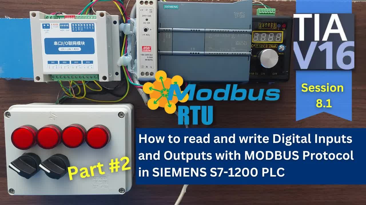 如何使用Modbus协议通过S7-1200 PLC控制LED和开关