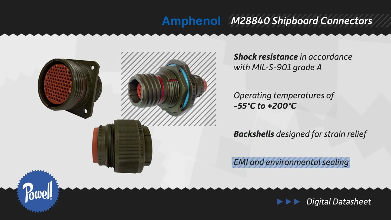 Amphenol M28840系列连接器，为海军舰艇提供强劲支持